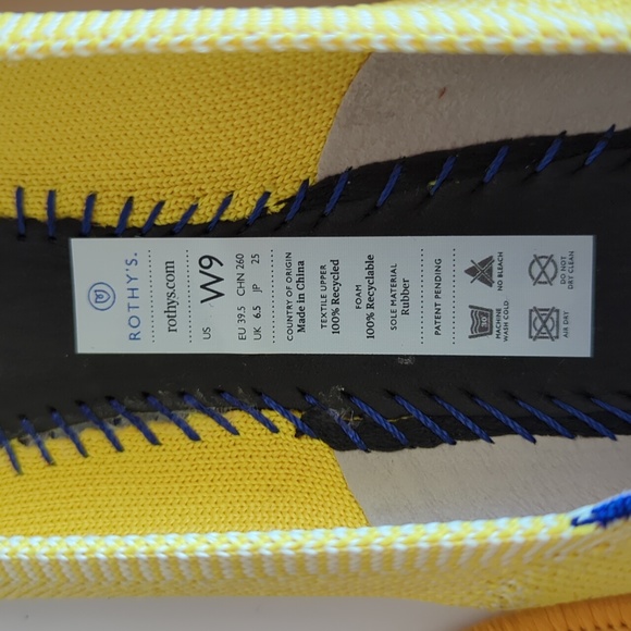 ROTHY'S THE POINT YELLOW SUNSHINE WOMEN'S FLAT SHOES - Picture 6 of 16